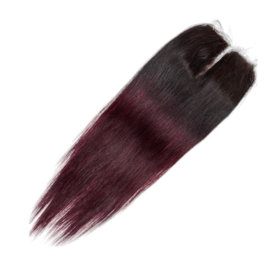 Extension de cheveux + Closure 4x4 couleur #1B/99J