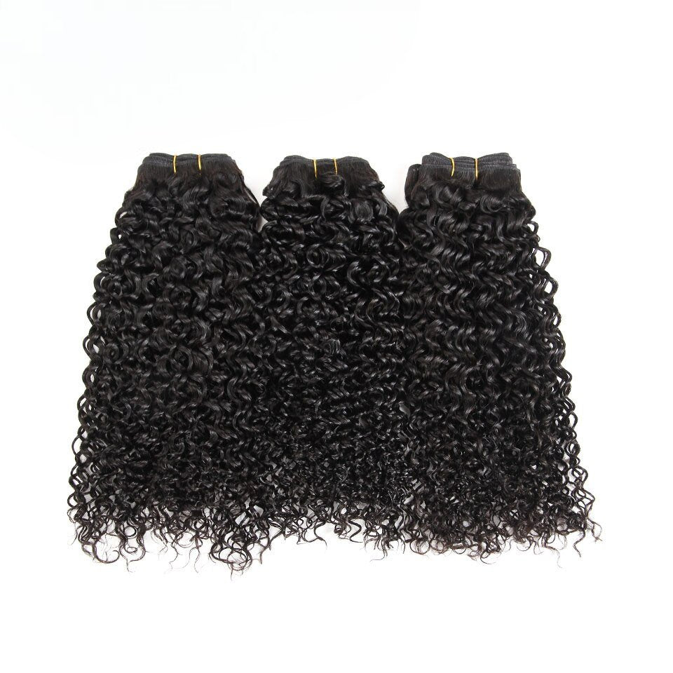 Wkm Hair Tissage en lot Deep Wave brésilien 100% naturel couleur naturelle, lot de 3 - Wkm Hair
