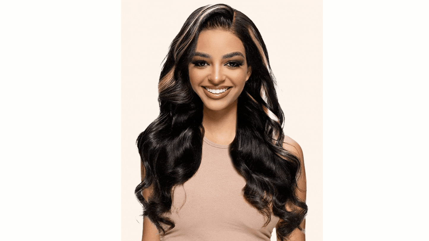 Perruque 3-1 avec closure en dentelle sans colle remplaçable