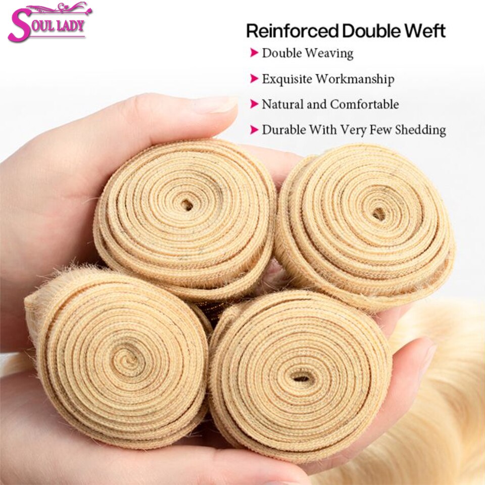 613 Blonde Body Wave Bundles Brazilian Human Hair Bundles Extension Hair Honey Body Wave Hair Weave Weft 8-30 Inch Free Shipping