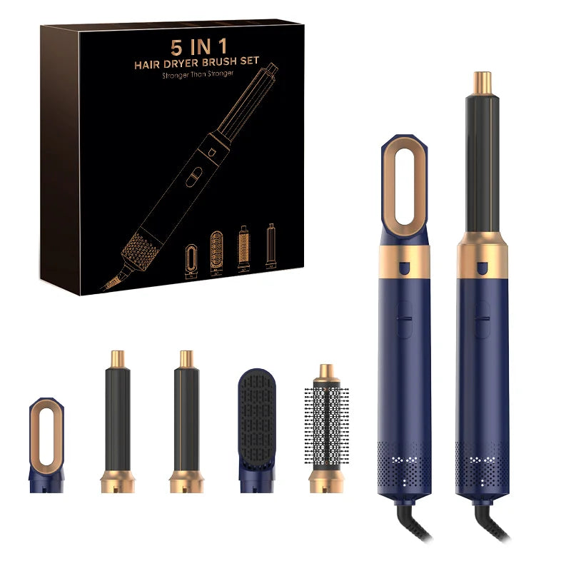 5 in 1 hair dryer Hair Curler Set Upgraded Negative ions Hair Dryer Hot Comb Brush Curling Iron Air wraps