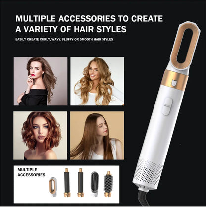 5 in 1 hair dryer Hair Curler Set Upgraded Negative ions Hair Dryer Hot Comb Brush Curling Iron Air wraps