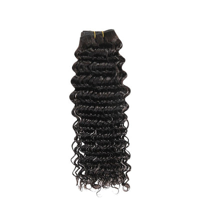 Wkm hair™ Extension de Cheveux Brésiliens Deep Wave / Cheveux humain 100%, couleur naturelle, 12-28 pouces, Lot de 1/3/4 paquets - Wkm Hair