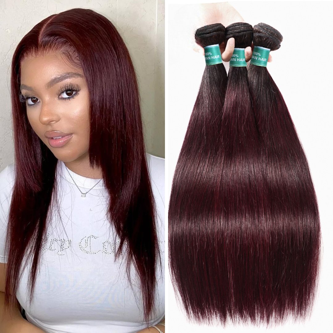 Wkm Hair Mèches brésiliennes naturelles lisses pré-colorées extensions capillaires, lot de 3 - Wkm Hair