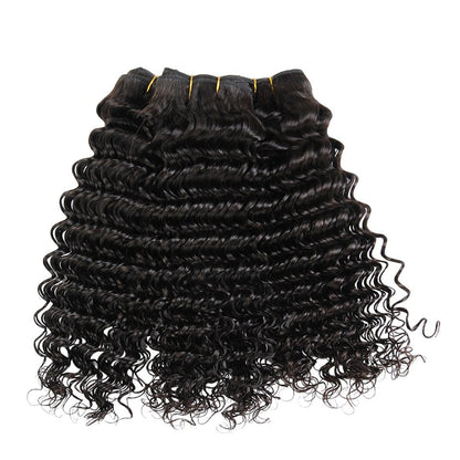 Wkm Hair Tissage en lot brésilien Deep Wave naturel 100%, mèches de cheveux humains, extension de cheveux, Lot de 1/3/4 paquets - Wkm Hair