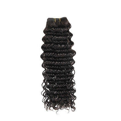 Wkm Hair Tissage en lot brésilien Deep Wave naturel 100%, mèches de cheveux humains, extension de cheveux, Lot de 1/3/4 paquets - Wkm Hair