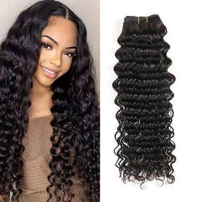Wkm Hair Tissage en lot Deep Wave brésilien 100% naturel couleur naturelle, lot de 3 - Wkm Hair