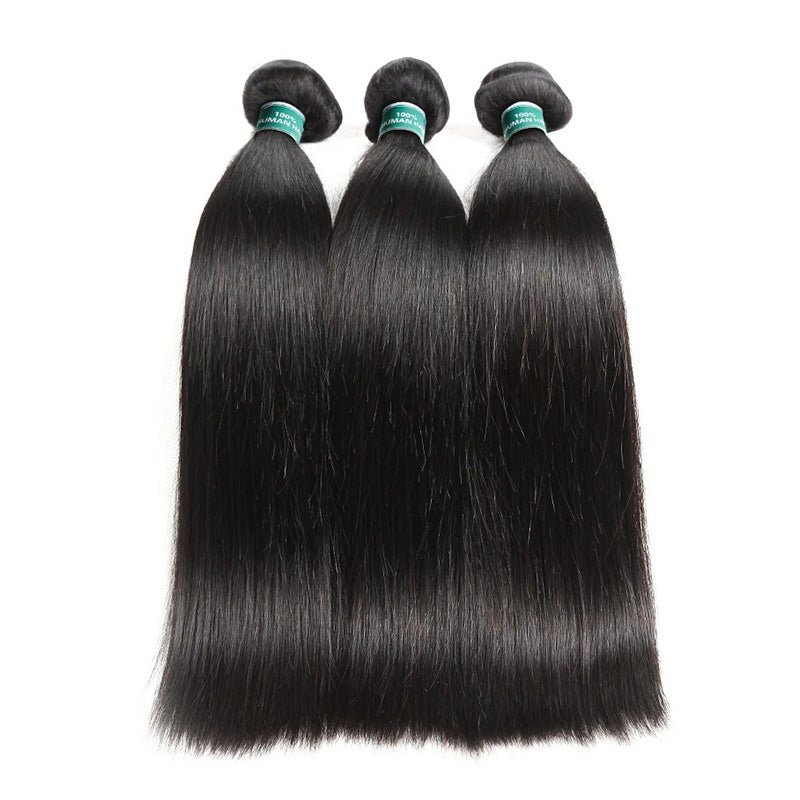 Wkm Hair Tissage en lot Indien Straight naturel 100%, mèches de cheveux humains, extension de cheveux, Lot de 3 - Wkm Hair
