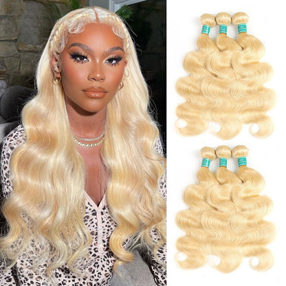 WkmHair cheveux Brésilien Blond 613 Body Wave naturel 100%, mèches de cheveux humains, extension de cheveux, Lot de 1/3/4 paquets - Wkm Hair
